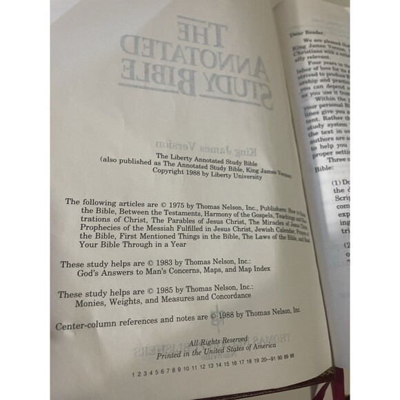 Liberty Annotated Study Bible KJV Red Letter Old Time Gospel Hour GenuineLeather - Picture 8 of 10